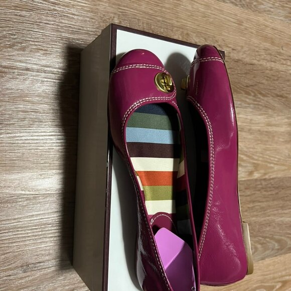Coach Magenta Turnlock Flats Striped Interior (with Box) - Picture 11 of 12